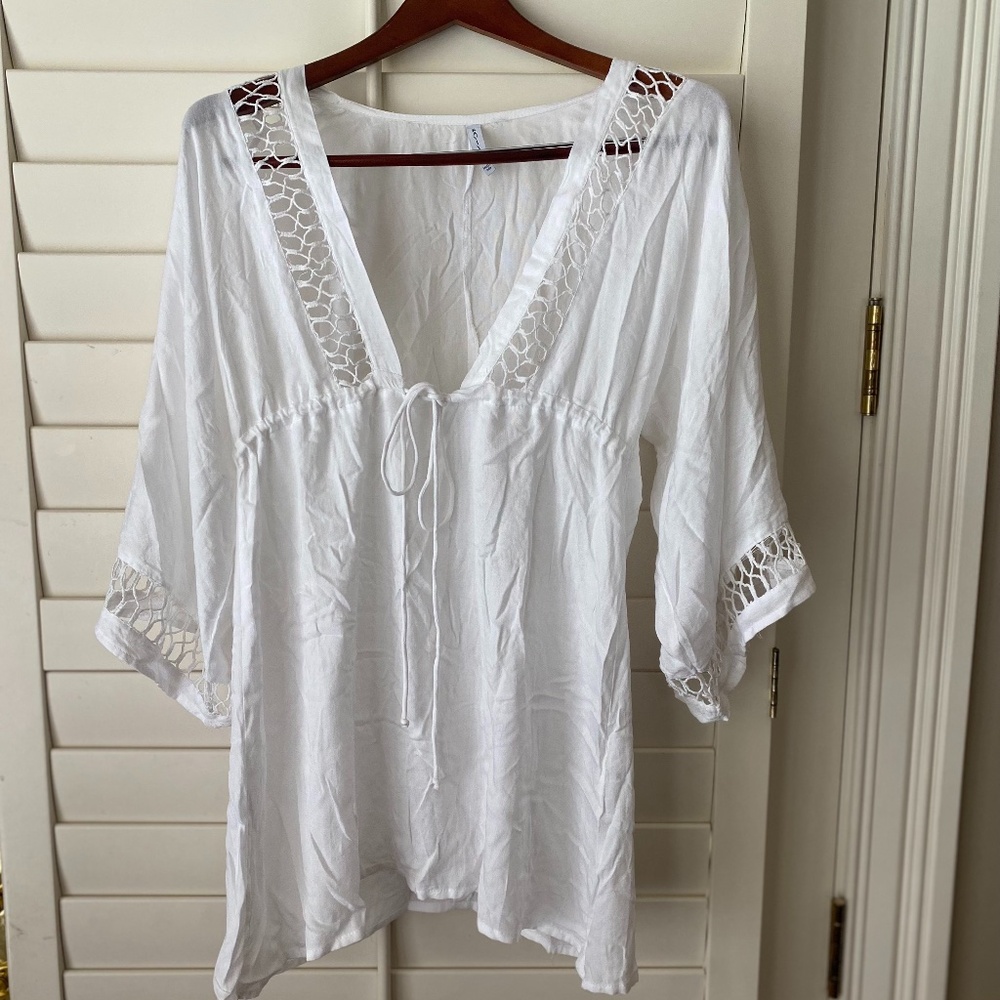 Raviya Swim Coverup White Size Small